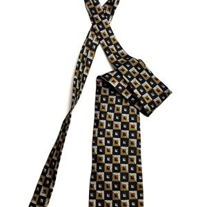 80’s Stefano Conti Italian Silk Tie • Geometric Print • Vintage Luxury Necktie